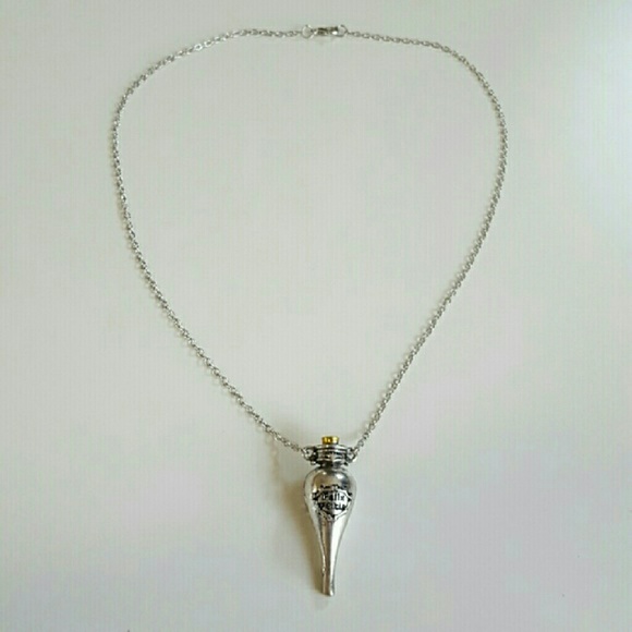 NWT Harry Potter Felix Bottle of Luck Necklace Hogwarts Silver Gold Top Pendant - Picture 4 of 4
